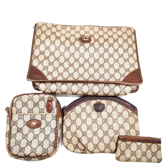 Gucci Clutch Shoulder Bag PVC Canvas Browns - Picture 2 of 4